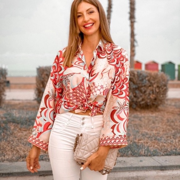 Zara printed shirt with scarf - Picture 16 of 16